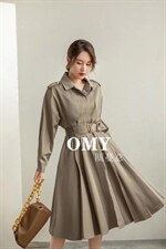 现货风衣裙，女装风衣，OMY 瓯蔓意