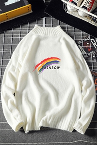 M18064-P45 加绒款-P65半高领毛衣男士大码针织衫男毛线衣男线衫图片