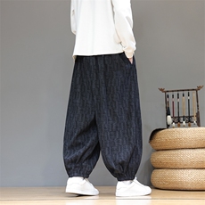 2025秋冬风灯芯绒复古灯笼裤宽松束脚超大码M-9XL2538-P65，男装休闲裤，电商A057B