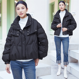 现货新款2023年冬季短裤羽绒服女大红色图片