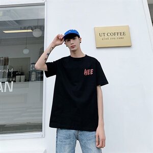 204-T27-P20港风短袖t恤男潮牌纯棉宽松 日韩怀旧ins半袖街头图片
