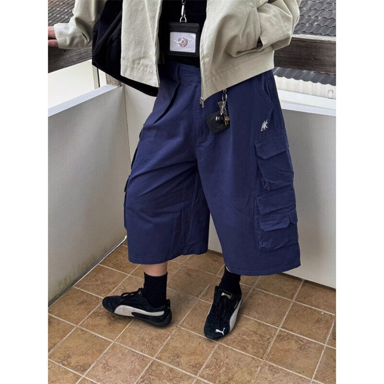 宽松休闲韩版潮流百搭裤子夏季薄款坠感阔腿7分裤-XZ123-网络图,男装休闲裤,星座1002-2