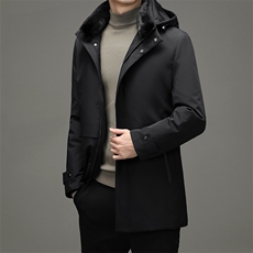 冬季新款羽绒服男士连帽可脱卸厚款保暖羽绒外套男SNDAF3332-P395，男装羽绒服，电商B212（原钱塘6029）