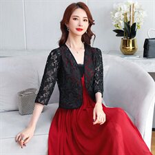 2023年蕾丝衫/雪纺衫开衫百搭性感气质年轻减龄，女装蕾丝衫/雪纺衫，婵米儿