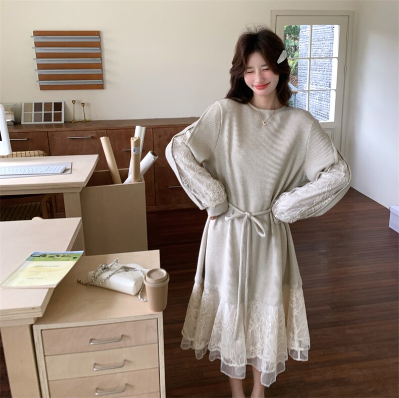 26春新款现-法式甜系拼接设计绝美连衣长裙2615-P180K288,女装连衣裙,2B190