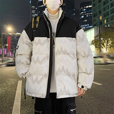 秋冬2024新款立领加厚拼接印花棉衣外套A436-5902-P98控价138，男装棉衣，电商A436