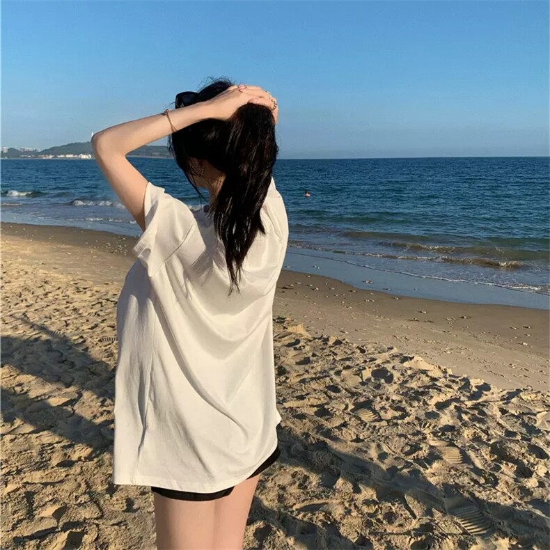 T0722-P25简约小众字母印花纯棉短袖男女同款情侣宽松上衣潮,男装T恤,星座617A-2