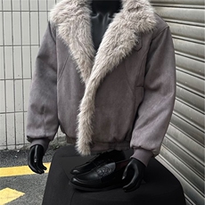 慵懒潮流羊羔绒毛棉袄男新款棉衣冬装情侣棉服外套M8223-P130，男装棉衣，星座208-5