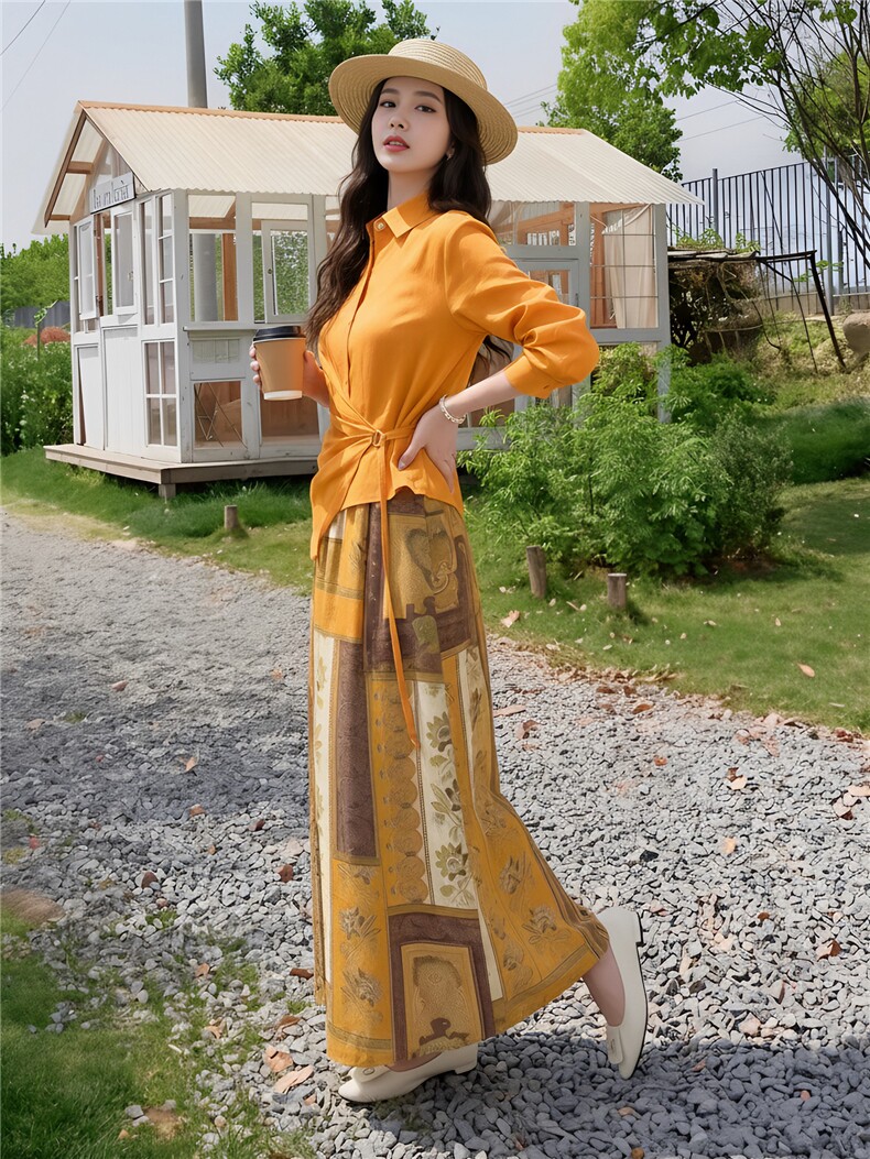 气质优雅套装裙女2026春装新款宽松藏肉显瘦旅游逛街舒适两件套,女装套装/套裙,姿萝菲