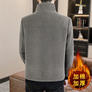 冬季新款男士立领拉链加厚韩版修身毛呢大衣短款休闲夹克A67P145图片