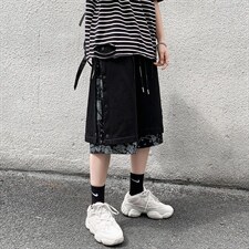 夏季假两件短裤男ins高街潮牌百搭潮流学生宽松五分裤子D800-P28图片