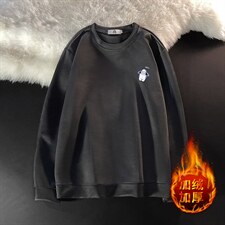 T4167-P25 加绒款-P35 简约帅气百搭长袖t恤男大码胖子卫衣图片