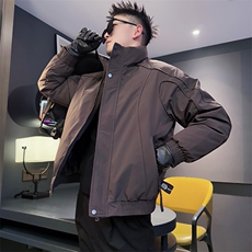 AY130/P178控238冬季社会小伙保暖立领百搭韩系羽绒棉服男黑首，男装棉衣，星座305B-1