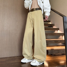 2025秋季新款纯色直筒裤男女同款宽松休闲阔腿裤K8672-特价P44，男装休闲裤，电商A007