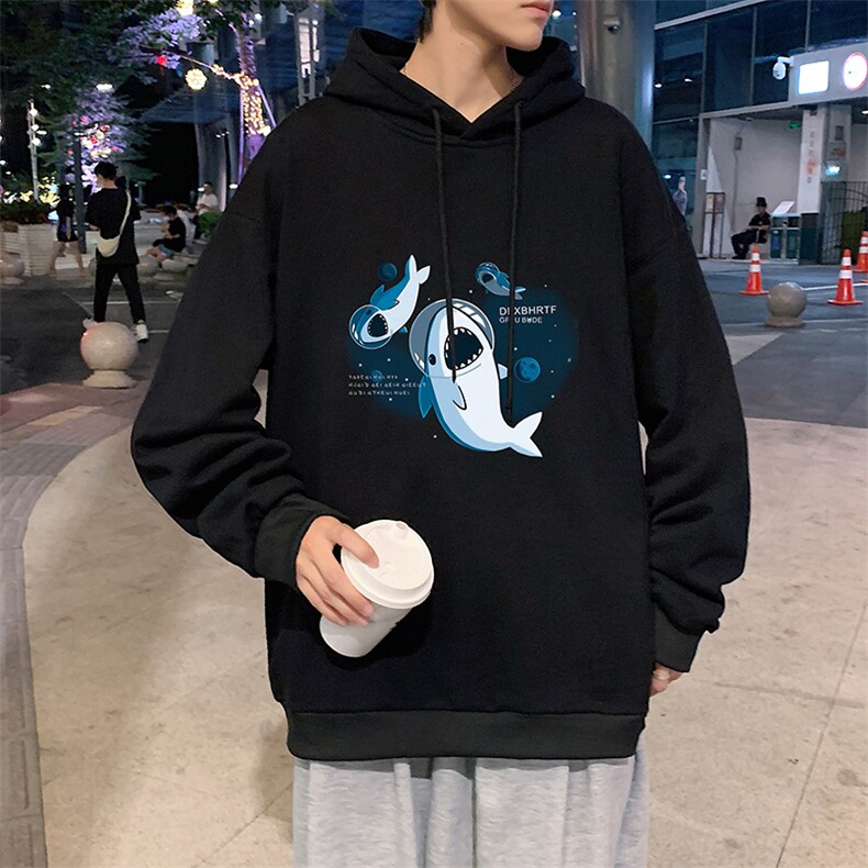 WY2212-P35加绒款-P40纯棉连帽卫衣男大码运动帽衫宽松薄外套男,男装卫衣,电商A040
