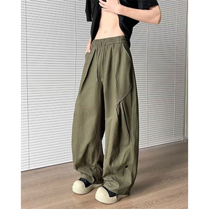 悟空潮牌美式机能风直筒冲锋裤男女夏宽松阔腿运动长裤K6189-P53图片