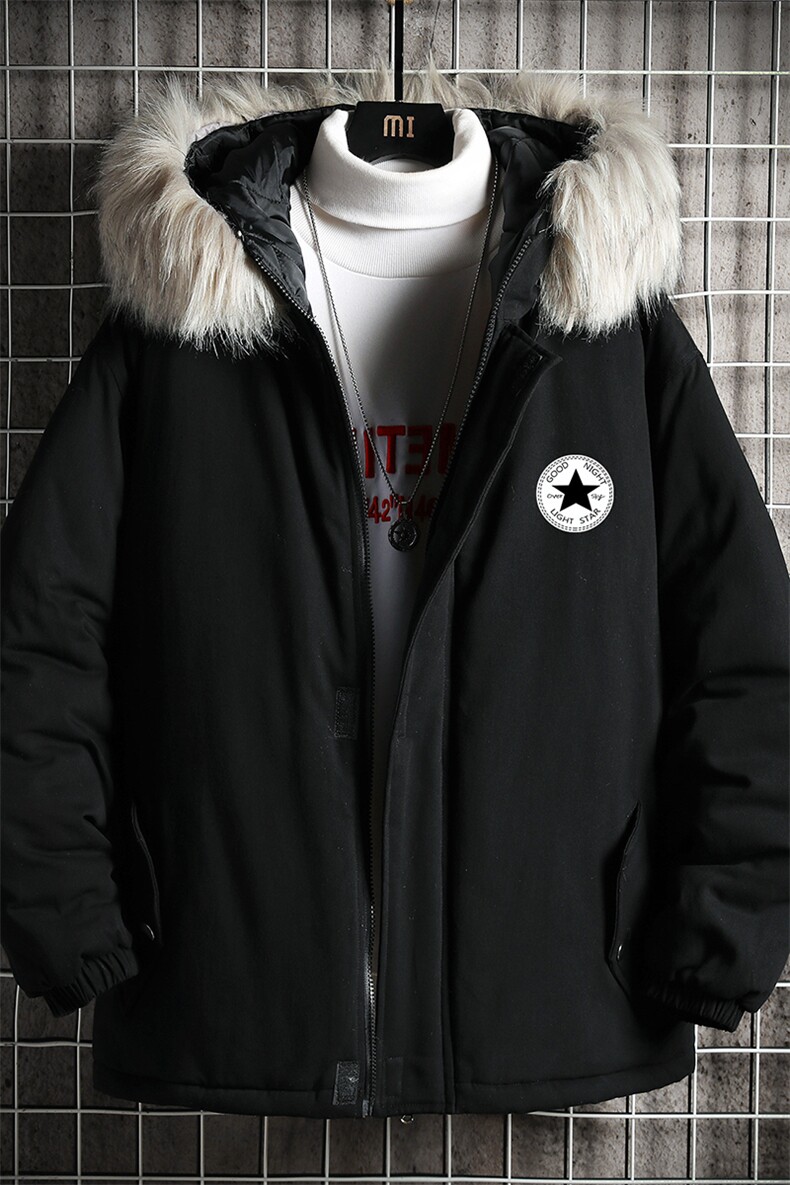 MM48008-P130冬季大毛领衣男士大码加厚袄男服网格挂拍,男装棉衣,电商A040A