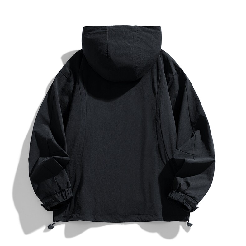 春季宽松户外风拼接反光条连帽夹克男机能风外套XZ309JK8655P78,男装夹克,星座309（原A406）
