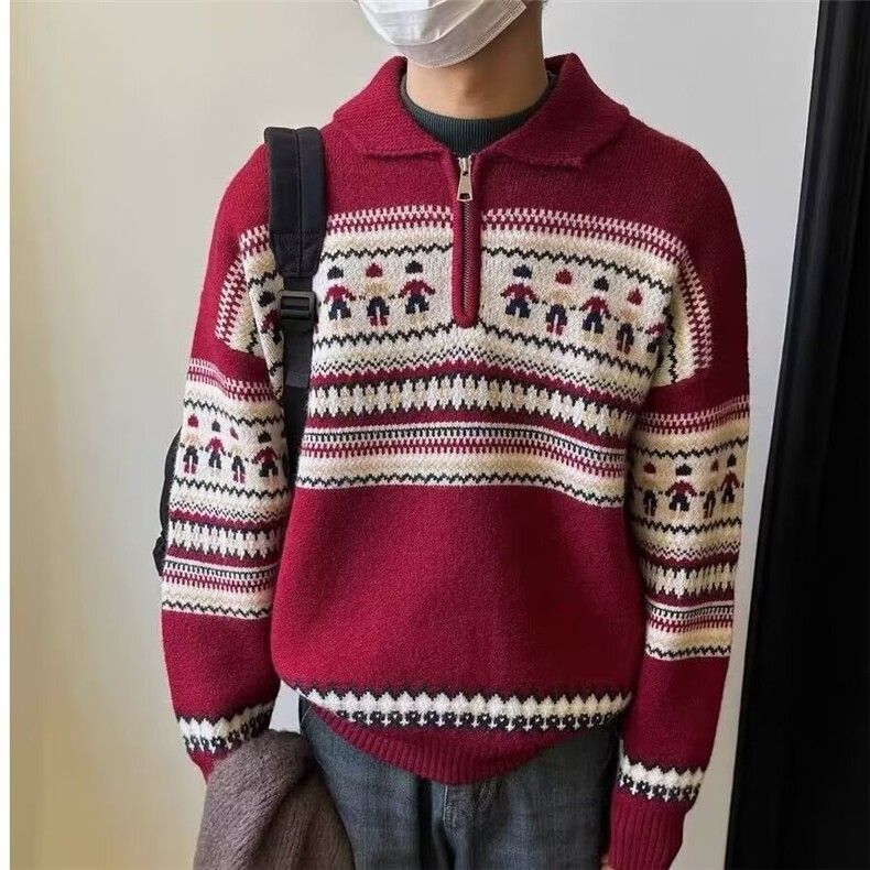 流行潮流日系ins气质简约原版鹿毛绒毛衣新款时尚原宿文艺百搭，男装针织衫/毛衣，星座516A