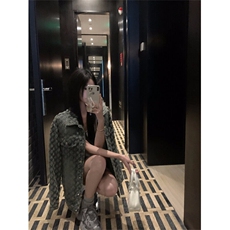 NZ072-100潮流复古牛仔夹克外套女水洗小香风提花情侣款工装，男装夹克，星座911-3