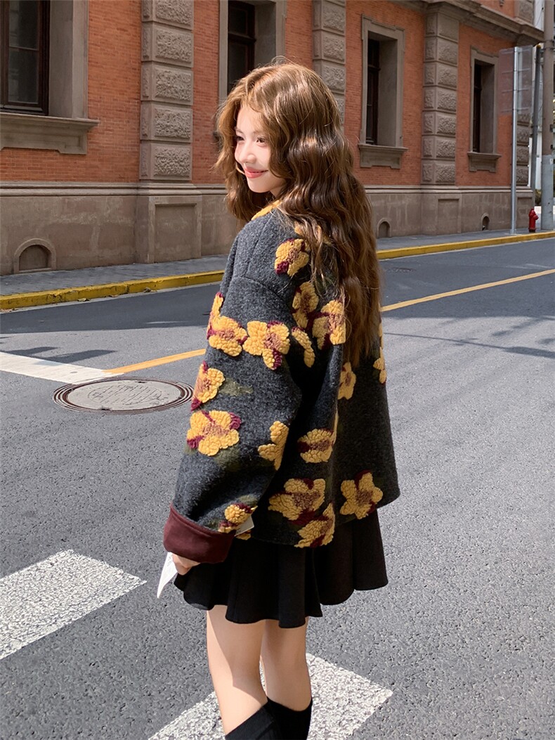 2025年冬季新款印花加厚摇粒绒羊羔毛外套2558款P180-K268,女装羊羔毛/颗粒绒,浙宝301