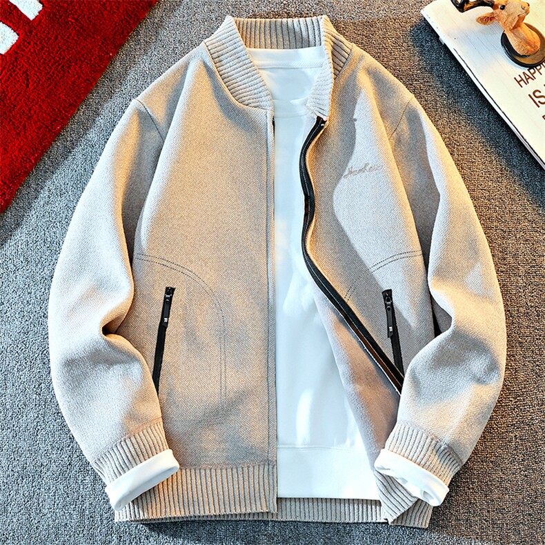 春秋新款棒球服男毛衣针织开衫上衣外套宽松毛线衫8937P41,男装针织衫/毛衣,星座1706