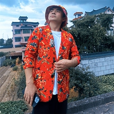 RS1高质量东北大花休闲喜庆伴郎结婚团队表演出服大码风潮男，男装西服，星座115A-2