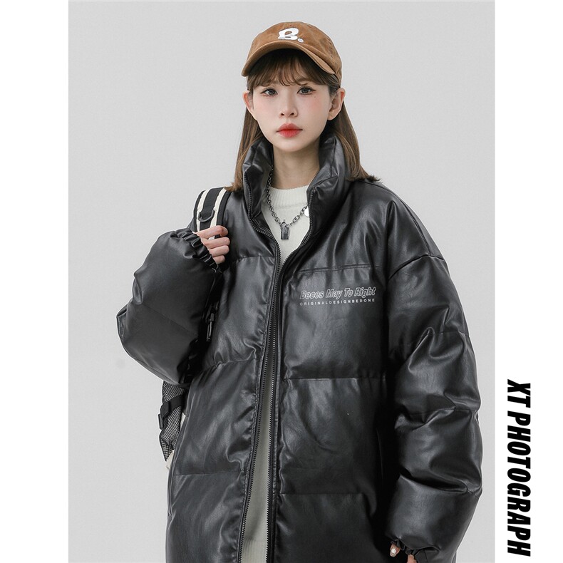 中性风新款冬季时尚百搭宽松PU皮棉服外套MY455P115控158,男装棉衣,A247A