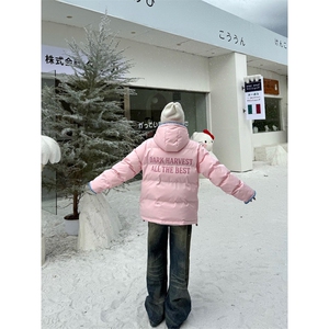 1506-1/M79211/P94连帽面包服棉服冬学院风保暖宽松撞色外套男女图片
