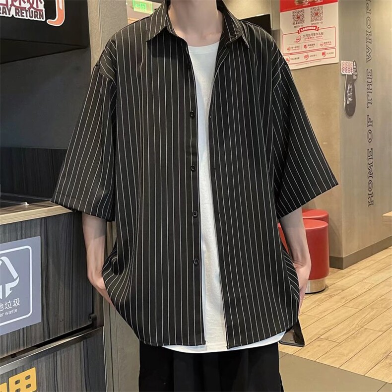 短袖衬衫春款男港风潮流C018P30,男装衬衫,星座1116-2