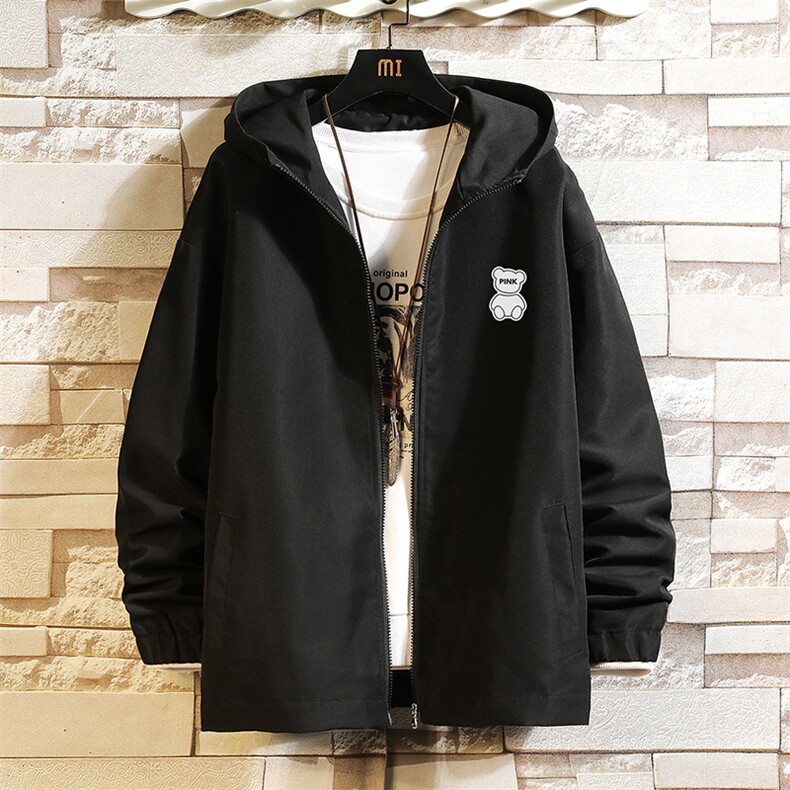 连帽夹克男大码胖子棒球服上衣外套 砖墙挂拍JK65292-P45图片