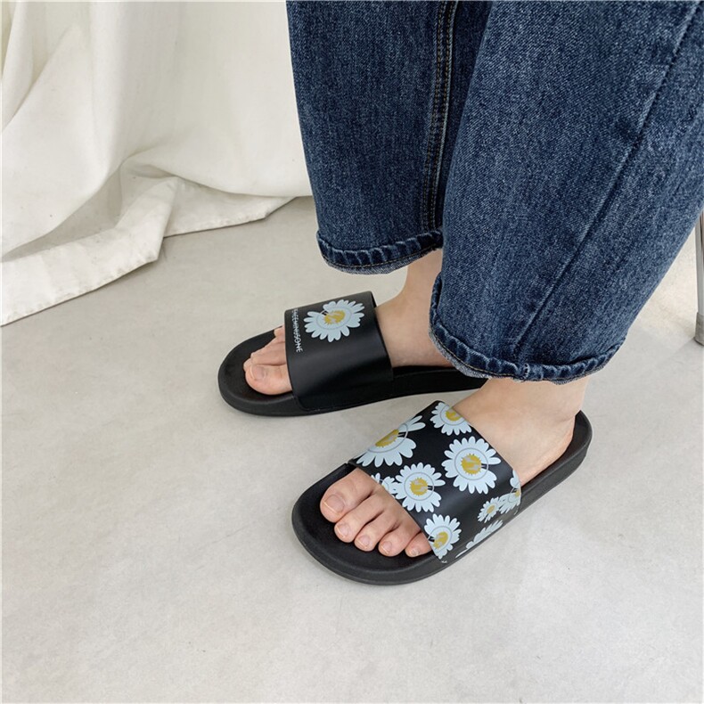 超火ins雏菊拖鞋夏2021新款男女情侣外穿家居凉拖一字拖A1,男鞋拖鞋,星座1501