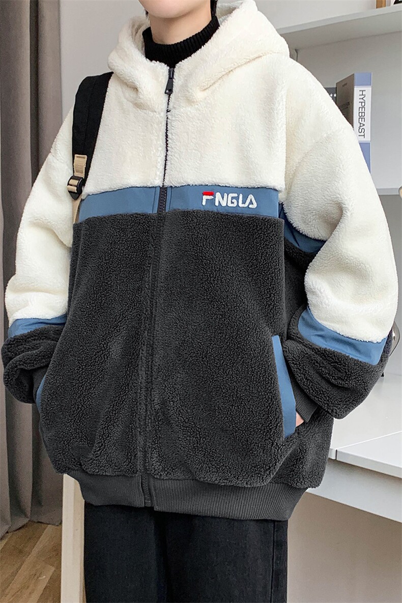 2024冬上新港风加绒加厚棉衣羊羔绒连帽外套男女986-P110控价158,男装棉衣,电商A441-1