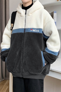 2024冬上新港风加绒加厚棉衣羊羔绒连帽外套男女 986-P110控价158图片