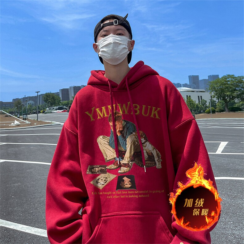 500克重磅秋冬美式加绒加厚卫衣外套DL157常规特P35绒特P40,男装卫衣,电商A486