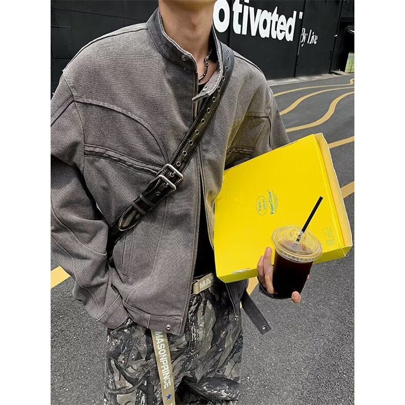 高质量牛仔裤男士韩版潮流美式高街2024秋冬ins宽松外套W5896-P98,男装牛仔裤,星座412-3