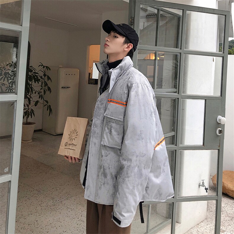 冬季加厚迷彩保暖立领羽绒服常规男士外套宽松工装潮流0963/,男装羽绒服,星座1506-1