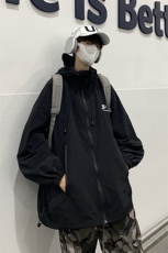 XZ213-JK05-P108控128港风大码ins潮牌高街刺绣连帽冲锋衣夹克，男装夹克，星座213