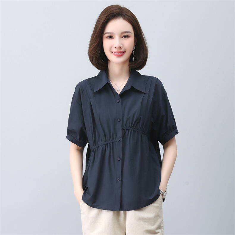 2023夏季纯棉简约气质宽松时尚休闲显瘦舒适上衣,女装衬衫,独衣靓