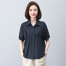 2023夏季纯棉简约气质宽松时尚休闲显瘦舒适上衣，女装衬衫，独衣靓