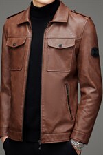 BAMJ-7009钱塘2020-2春秋新款时尚休闲中年男士商务夹克P127，男装皮衣，钱塘207-2