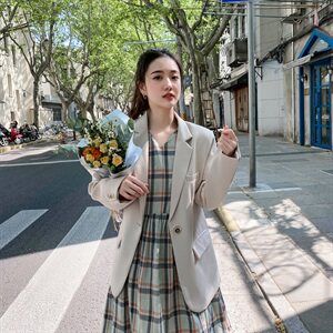 现货已出不断货2021年一粒扣休闲韩版西装女 166-XZ01图片