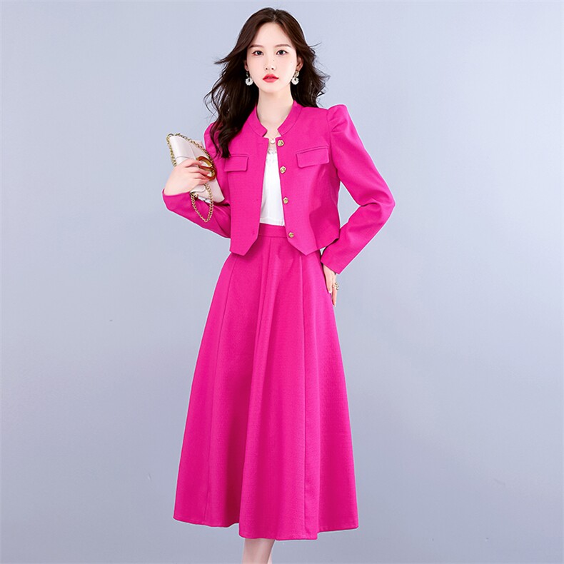 职业套装女高级感2024春秋新款时尚气质女神范短外套半身裙两件套,女装套装/套裙,时尚俏佳人