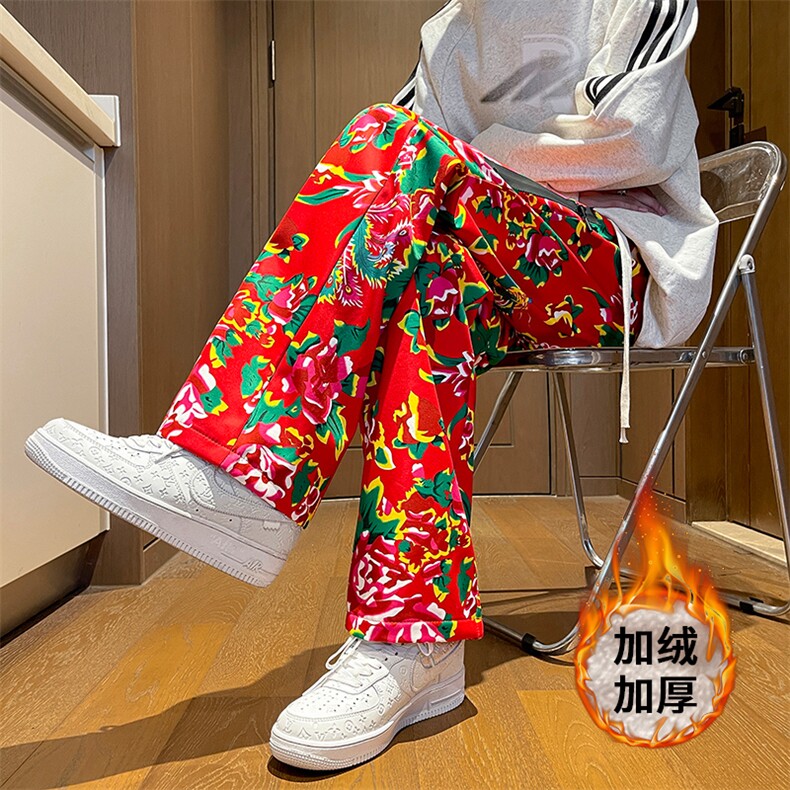抖音品质大码东北大花防水加绒冲锋裤XZ806-CK23066-P50控78,男装休闲裤,四季星座806