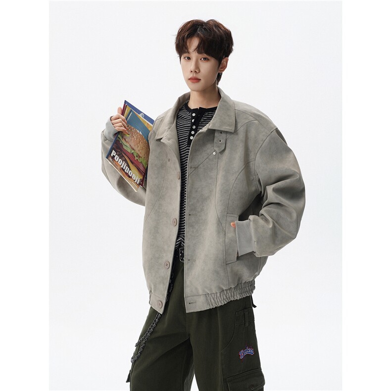 解构风拼接街头美式潮牌翻领夹克情侣宽松百搭外套W373TP78控138，男装夹克，电商A170