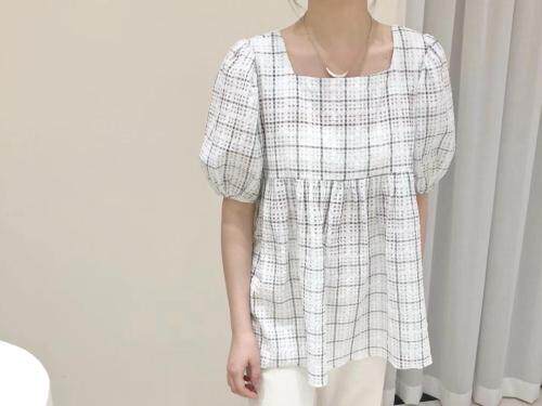 格子上衣，女装，EVE