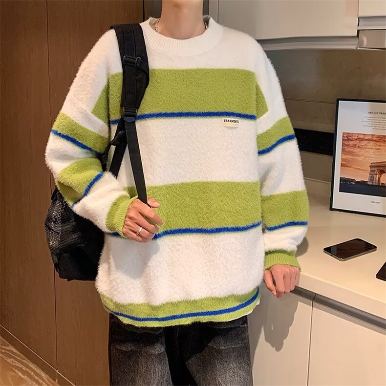 慵懒风打底内搭高级感上衣温柔条纹针织加厚毛衣女秋冬季2023,男装针织衫/毛衣,星座716-4