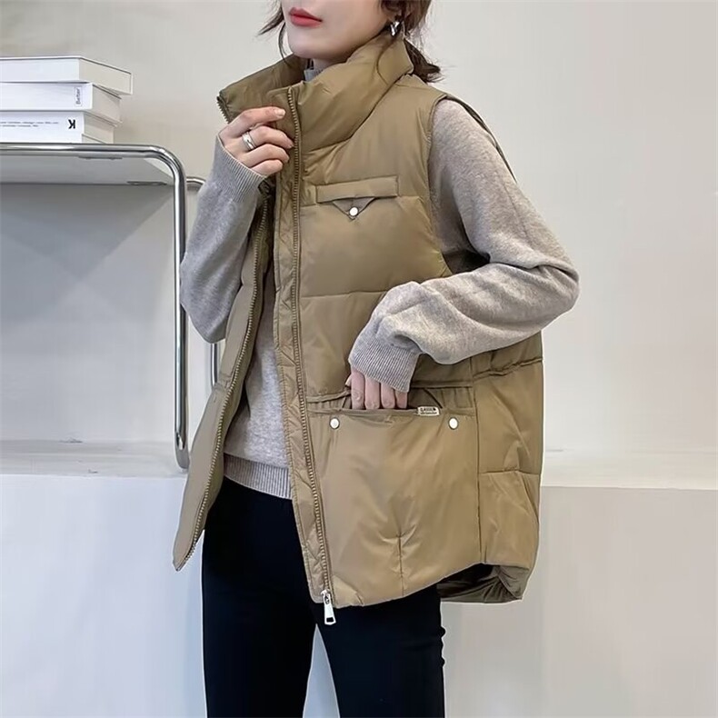 拉链常规时尚立领棉马甲女款2025新款冬季保暖外套马夹坎肩街头,男装背心/马甲,星座1210-1