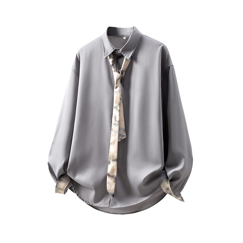 情侣领带款M-5XL大码衬衣防晒衣男长袖衬衫7974P45控68立体白底，男装防晒衣，星座226-1