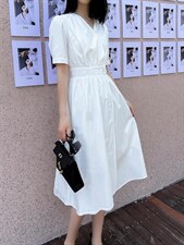 2022夏季新款韩版连衣裙，女装连衣裙，V/A